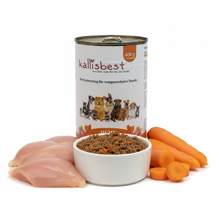 Huhn mit Gemüse – Kallisbest Originaldose mit echtem Napfinhalt