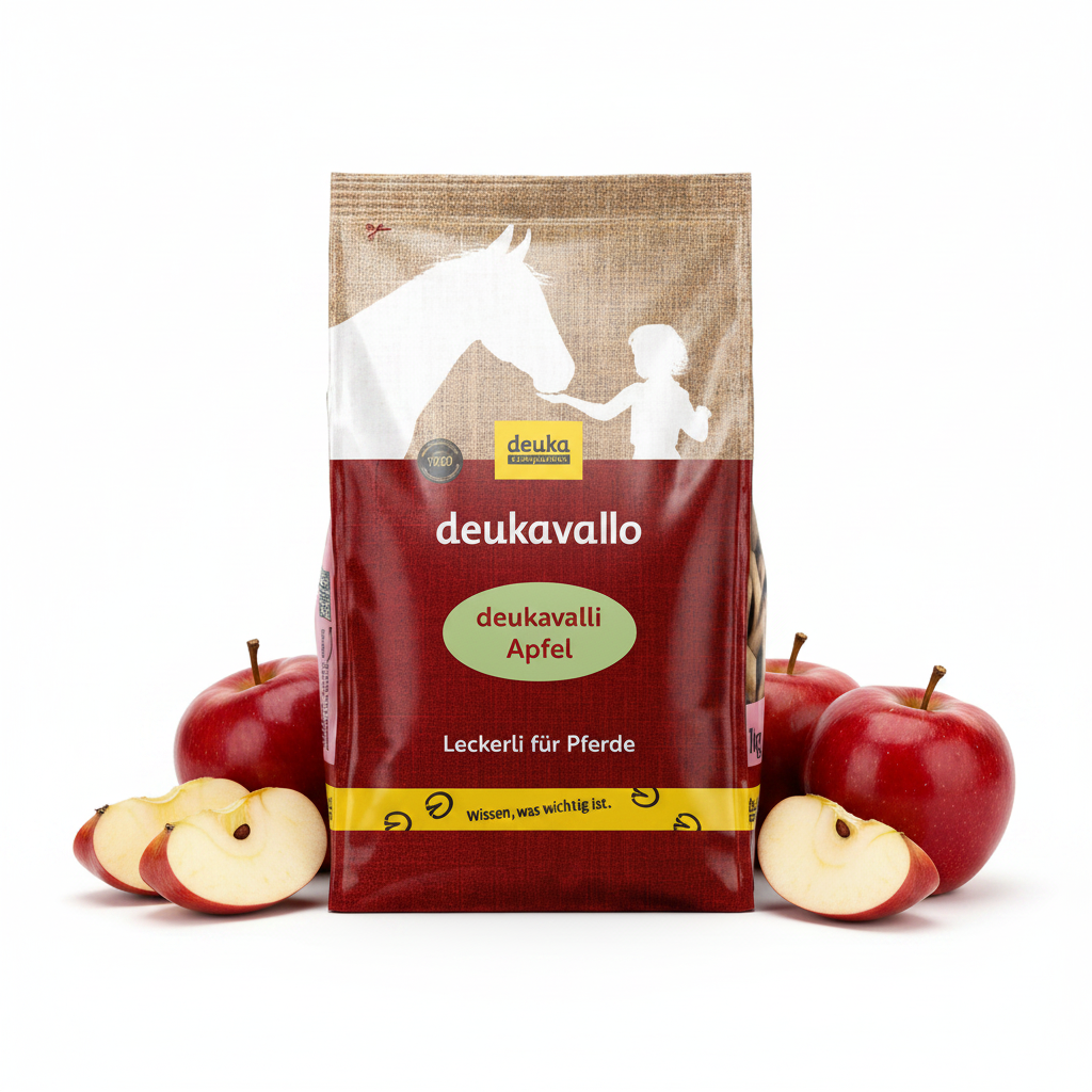 Deukalli Apfel 1kg – Sack mit Äpfeln weißer Hintergrund
