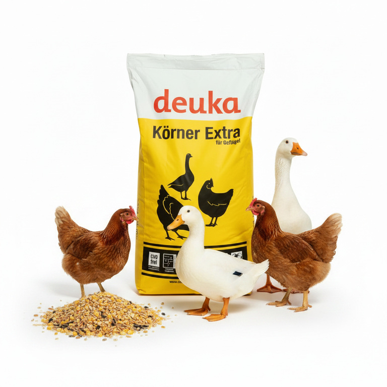 deuka Körner Extra 25 kg – Sack mit Hühnern, Enten und Gänsen