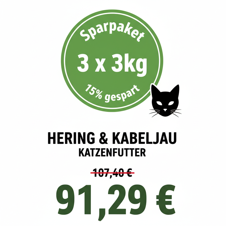 Sparpaket 3 x 3kg Hering & Kabeljau Katzenfutter