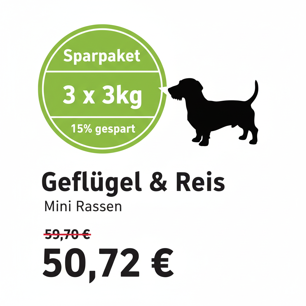 Sparpaket 3 x 3kg Gefügel & Reis Mini Rassen