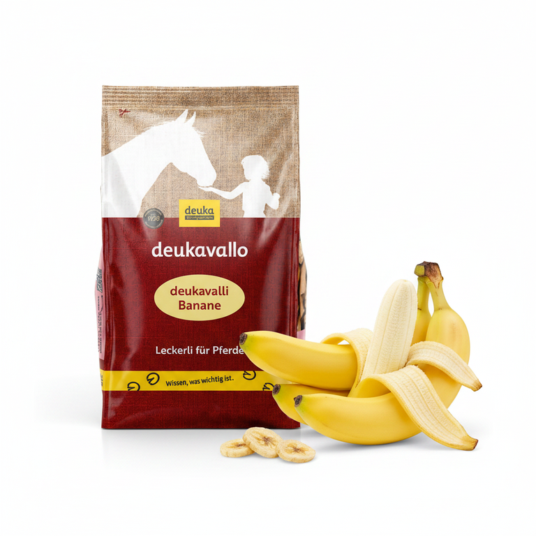 Deukalli Banane 1kg – Sack mit Bananen weißer Hintergrund