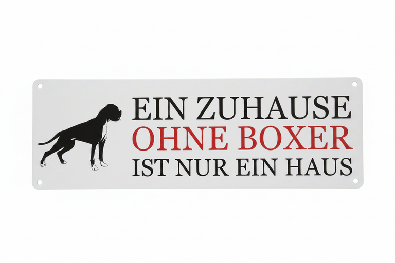 Metallschild – Ein Zuhause ohne Boxer ist nur ein Haus