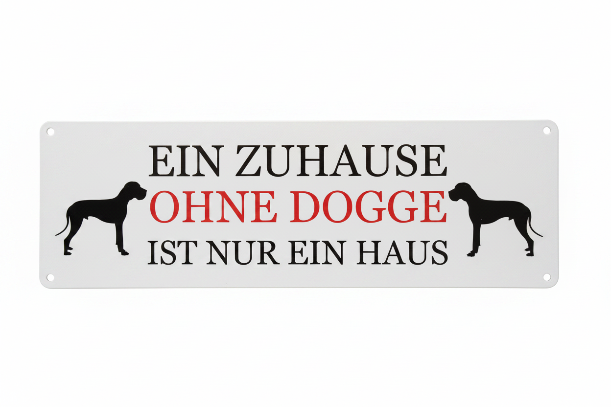 Metallschild – Ein Zuhause ohne Dogge ist nur ein Haus