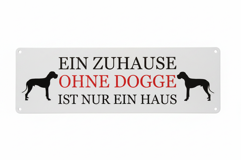 Metallschild – Ein Zuhause ohne Dogge ist nur ein Haus