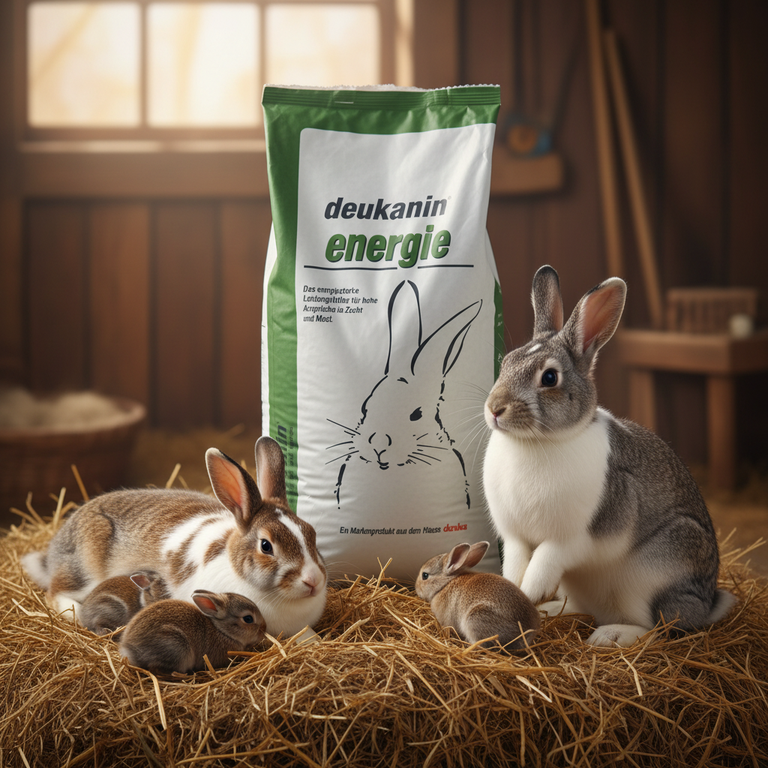 Deukanin Energie 25 kg mit Zuchtkaninchen