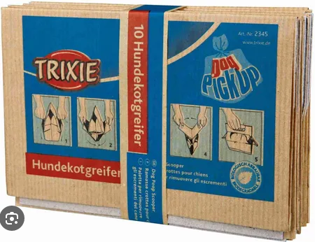 Trixie Dog Pick Up Hundekotgreifer – 10er Pack, Papier, biologisch abbaubar