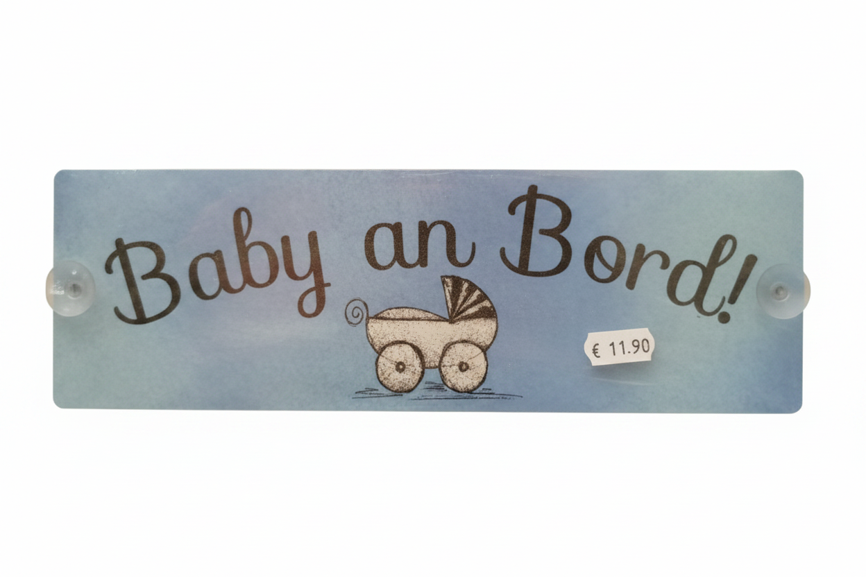 Schild Baby an Bord Blau freigestellt