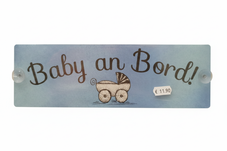 Schild Baby an Bord Blau freigestellt