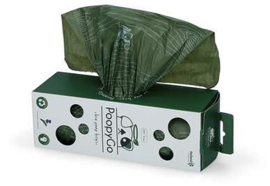 PoopyGo Bio Hundekotbeutel Tissue Box – 300 Stück, Lavendelduft, biologisch abbaubar
