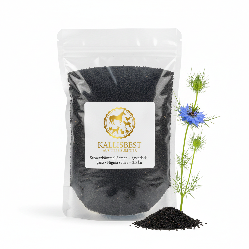 Kallisbest Schwarzkümmel 2,5kg Klarsichtbeutel mit Emblem