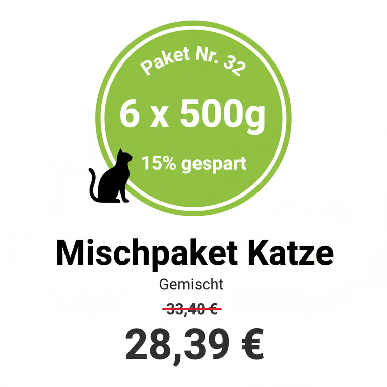 Abwechslungspaket Nr. 32 – 6 x 500g Mischpaket Katze Gemischt