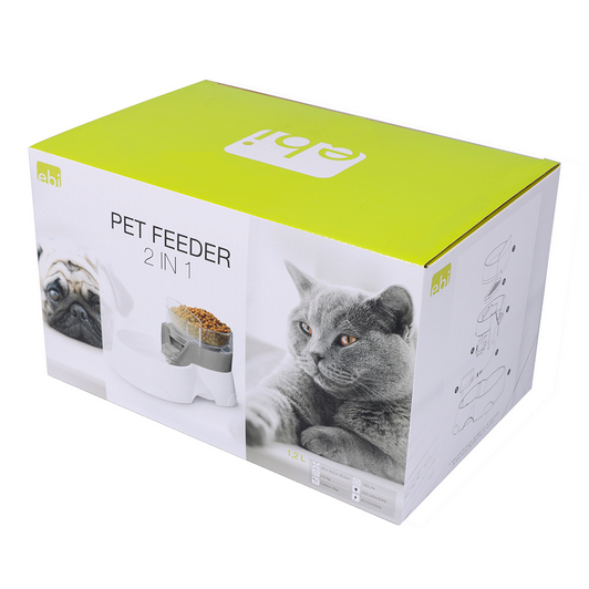 Pet Feeder 2in1 Grau – Verpackung