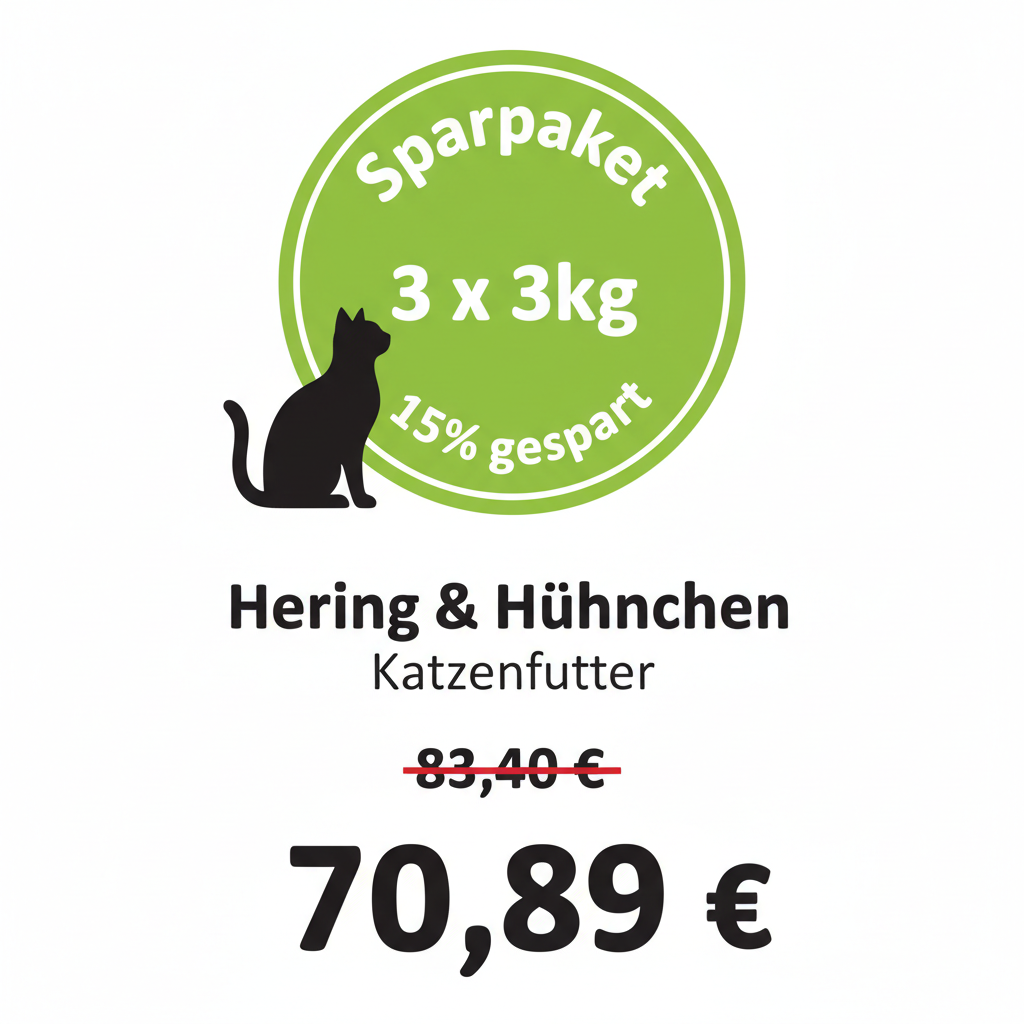 Sparpaket 3 x 3kg Hering & Hühnchen Katzenfutter