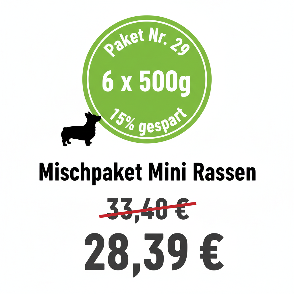 Abwechslungspaket Nr. 29 – 6 x 500g Mischpaket Mini Rassen