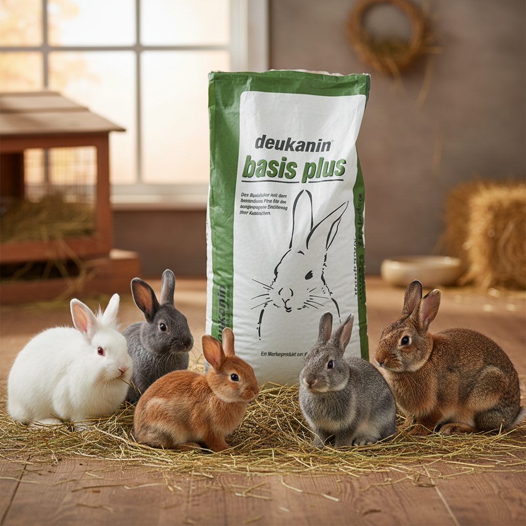 Deukanin Basis-Plus 25 kg mit Stallhasen und Kaninchen