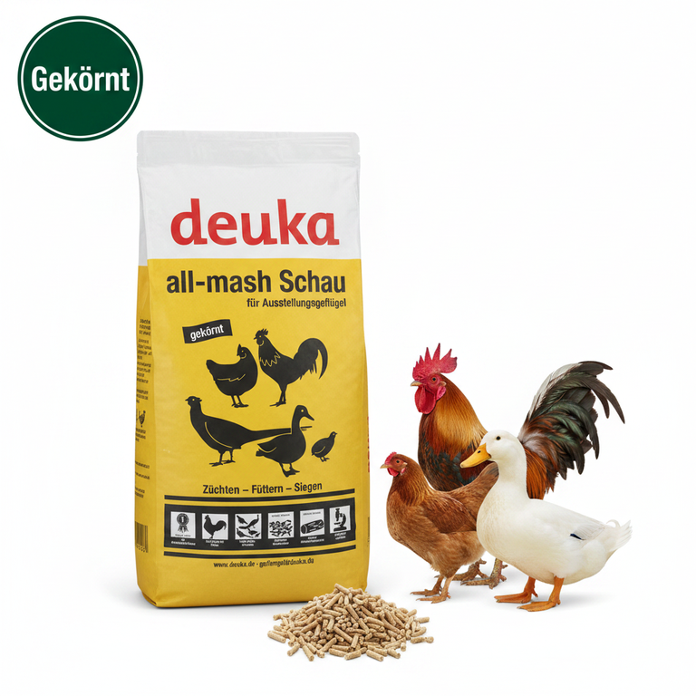 deuka All-mash Schau gekörnt 25 kg mit Rassegeflügel