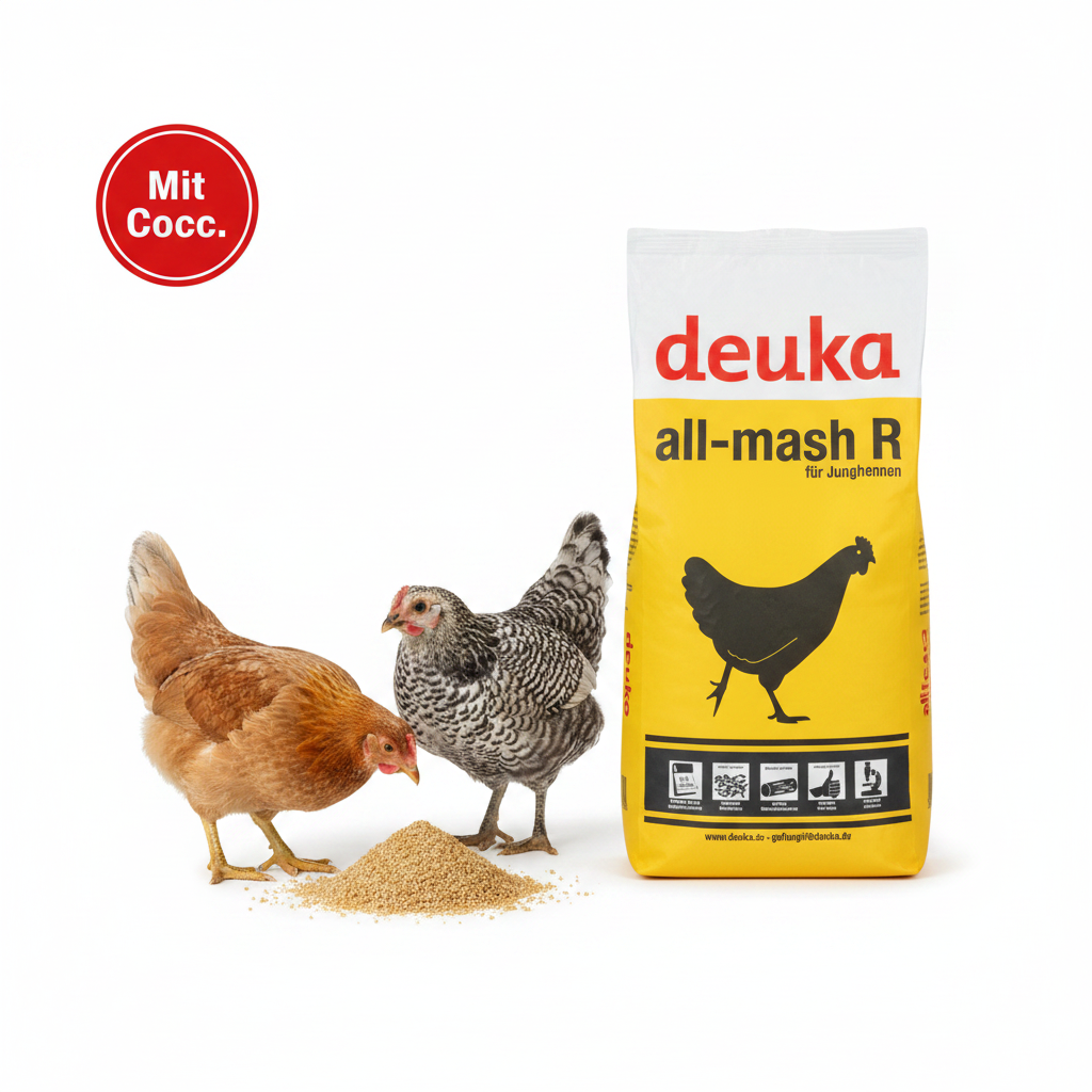 Deuka All-mash R Mehl m.C. 25 kg – Junghennen mit Mit Cocc. Badge