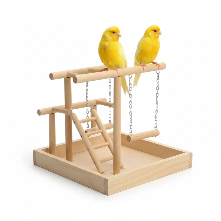 Vogelspielplatz mit Kanarienvögeln