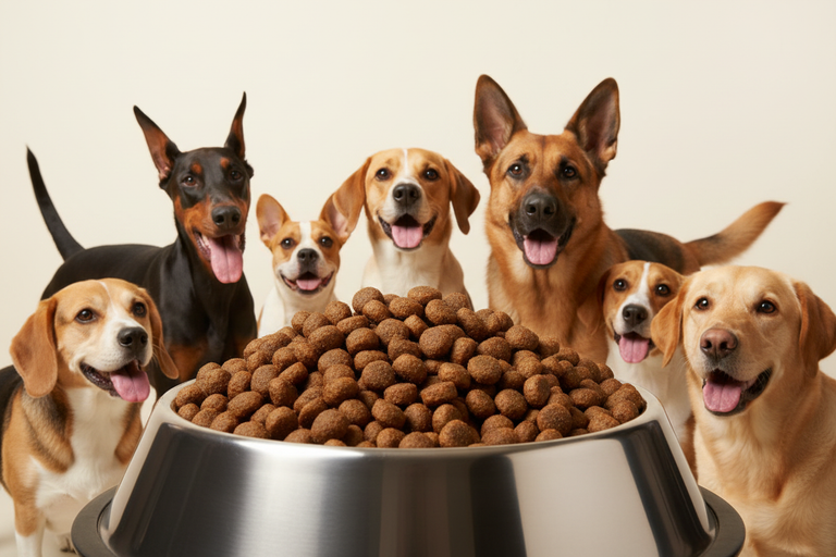 Ente mit Kartoffel mittlere Kroketten – Napf mit Dackel, Franz. Bulldogge, Beagle, Corgi, Schäferhund