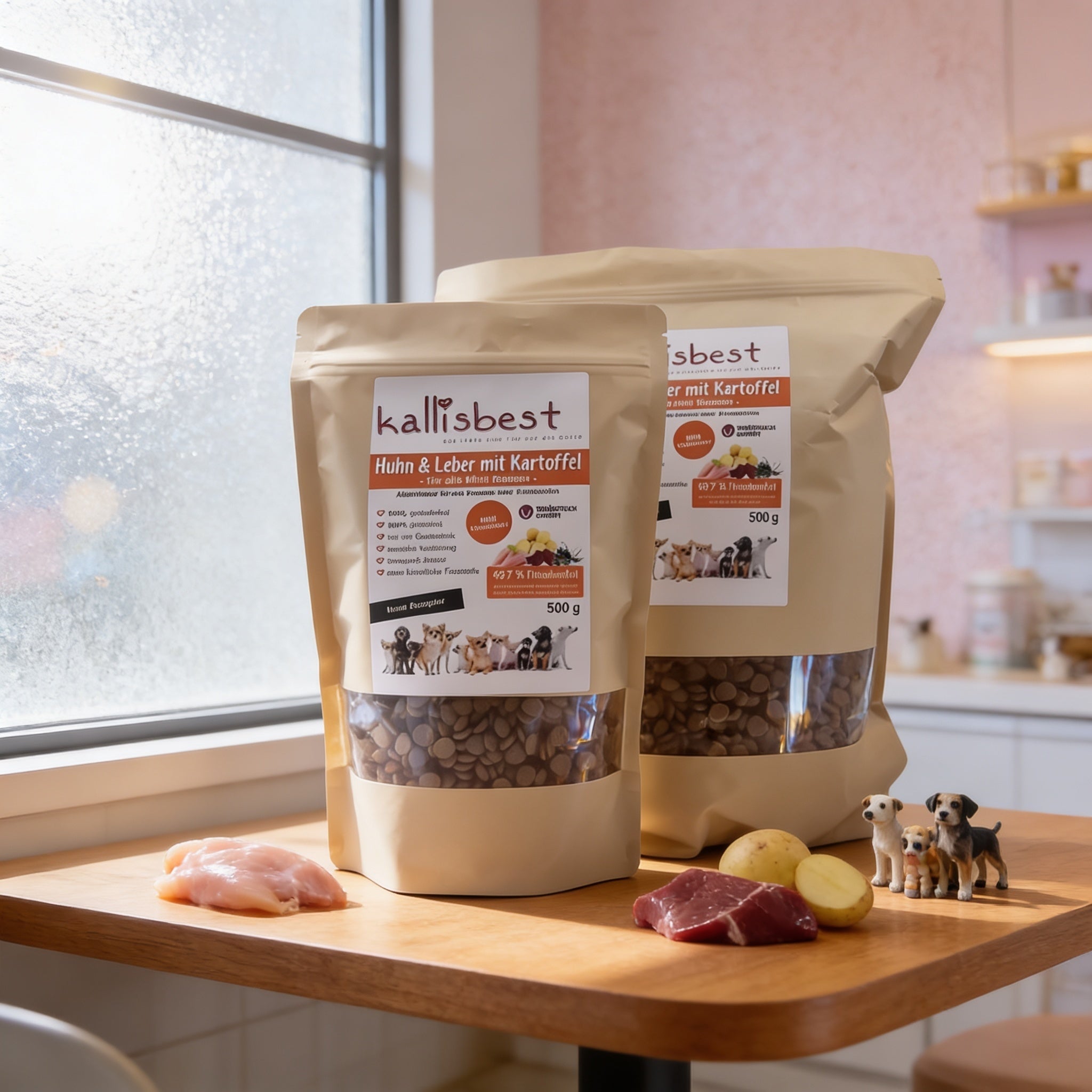 Huhn & Leber mit Kartoffel Mini Hunderassen – 52% Fleischanteil, getreidefrei, Taurin | Kallisbest