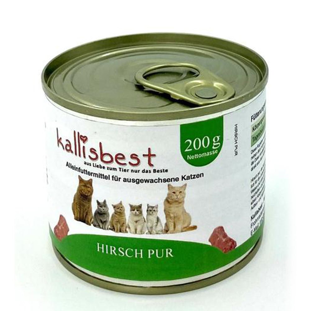 Hirsch pur 200g Nassfutter für Katzen von Kallisbest Neu in einer schmackhaften, feinen Konsistenz.